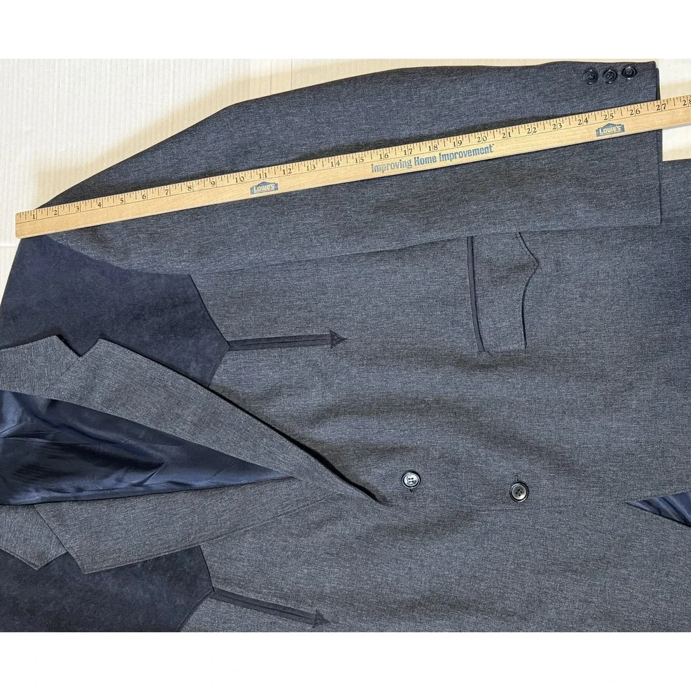 CIRCLE S Dallas Texas - Men's VTG Western Blazer Jacket Gray Suede Yoke USA -48L